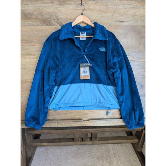 The North Face Novelty Osito Jacket Womens Small Midnight Petrol Fleece 1/4 Zip - Picture 1 of 5